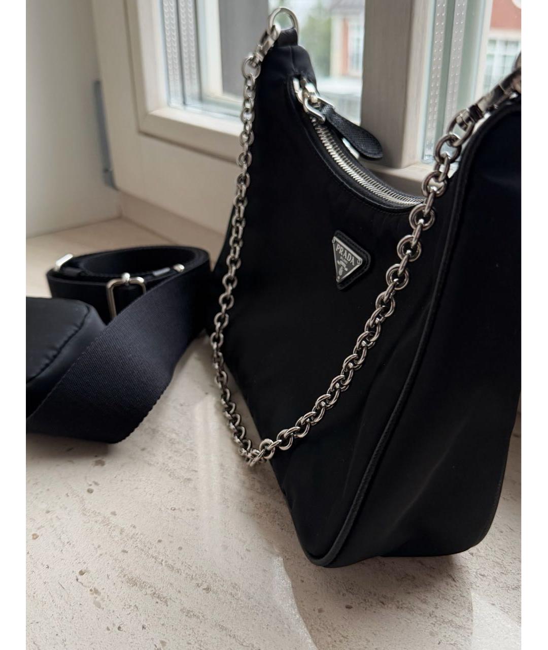 PRADA Черная тканевая сумка через плечо, фото 3