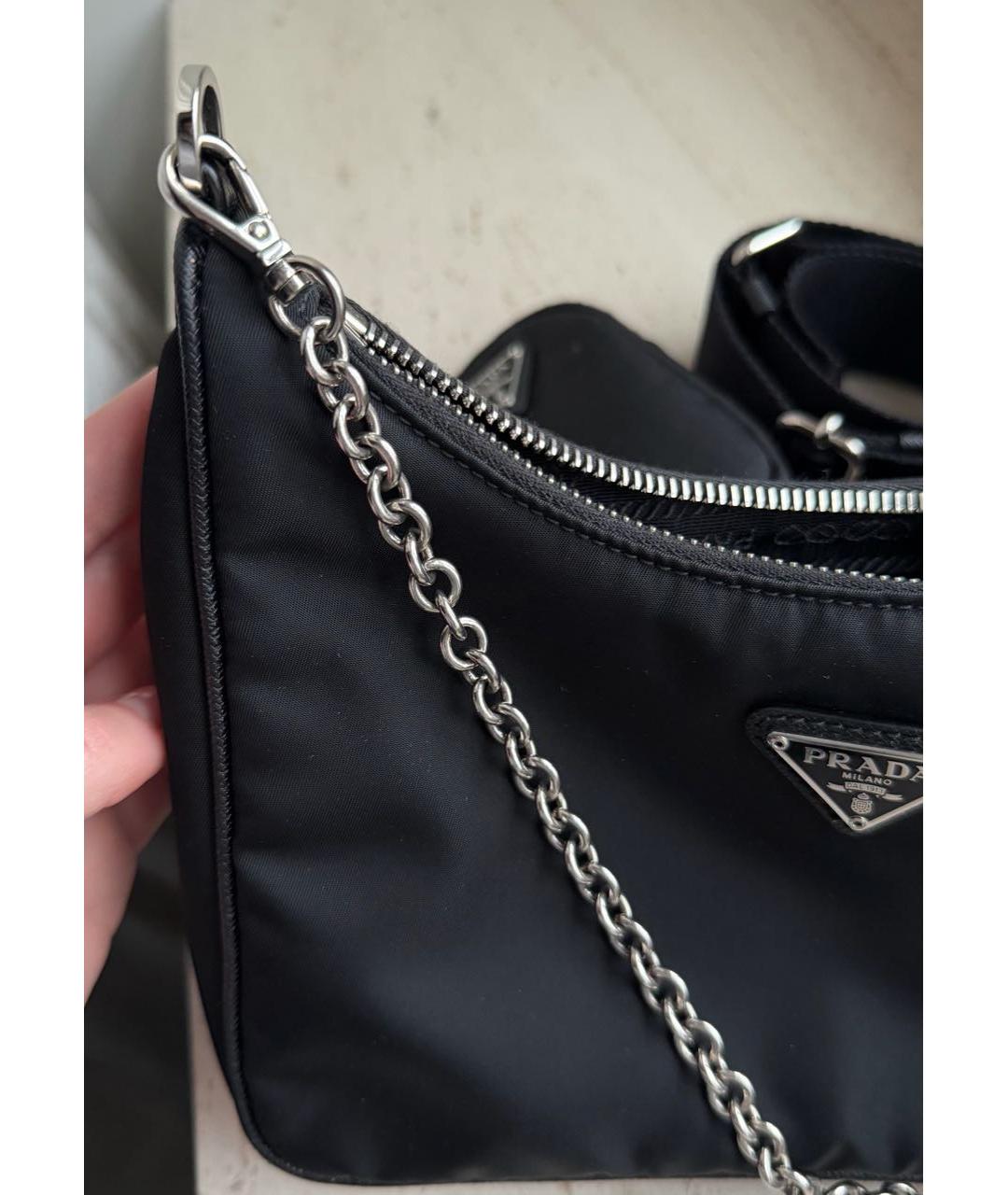 PRADA Черная тканевая сумка через плечо, фото 5