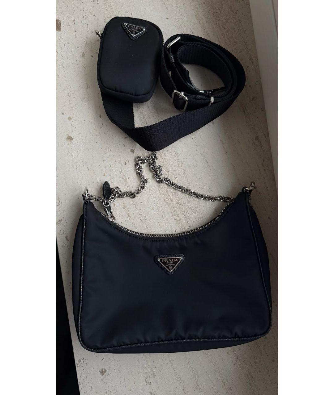 PRADA Черная тканевая сумка через плечо, фото 6
