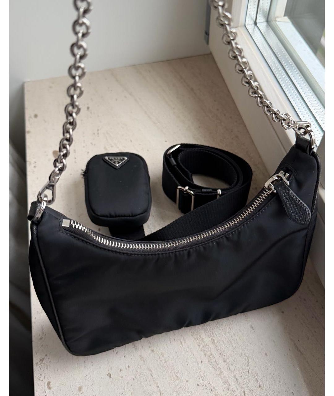 PRADA Черная тканевая сумка через плечо, фото 2