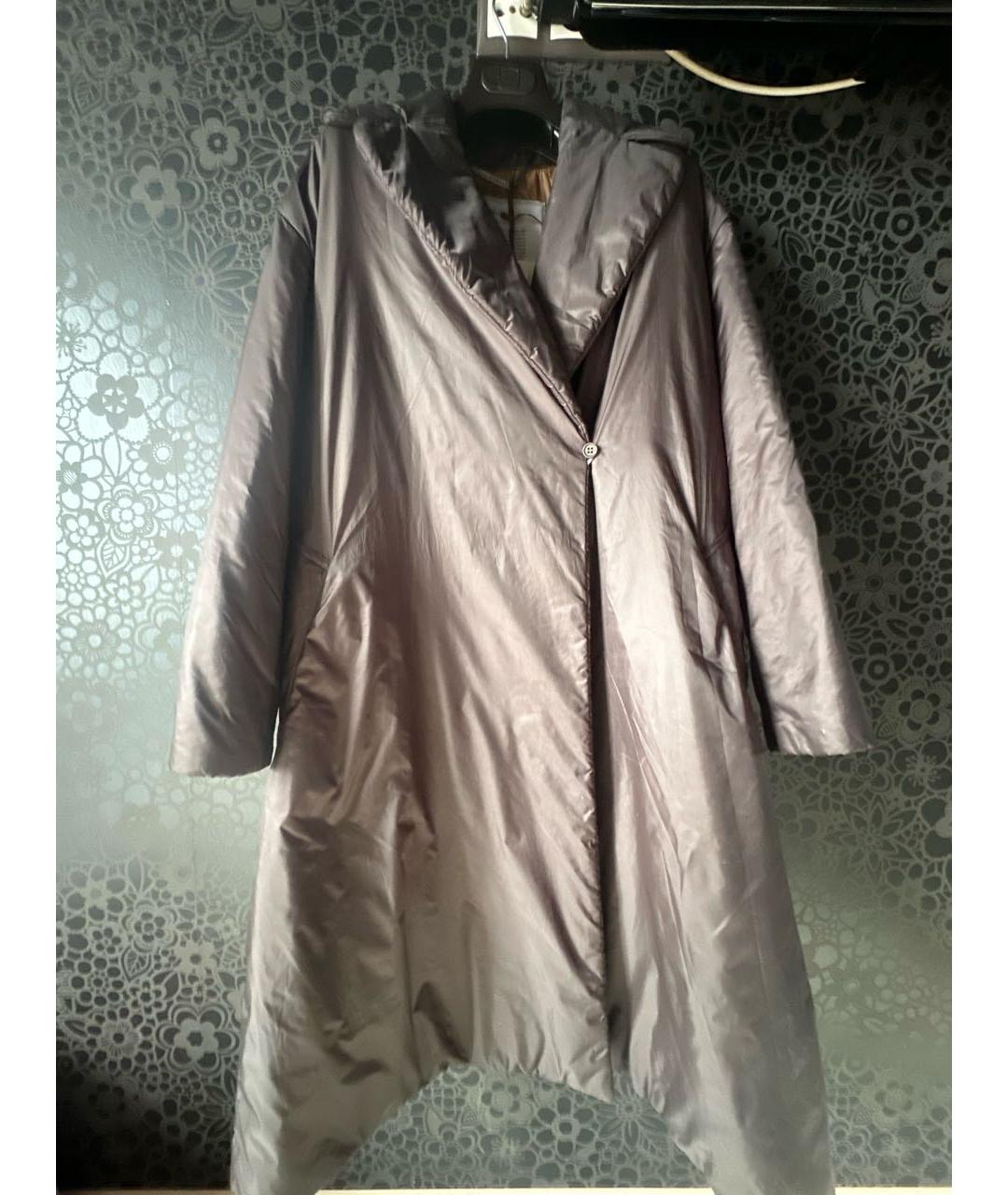 'S MAX MARA Антрацитовое полиэстеровое пальто, фото 7