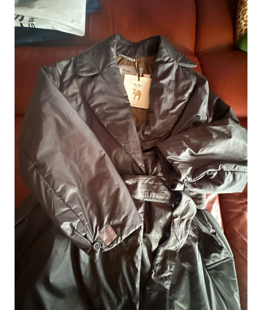 'S MAX MARA Антрацитовое полиэстеровое пальто, фото 5