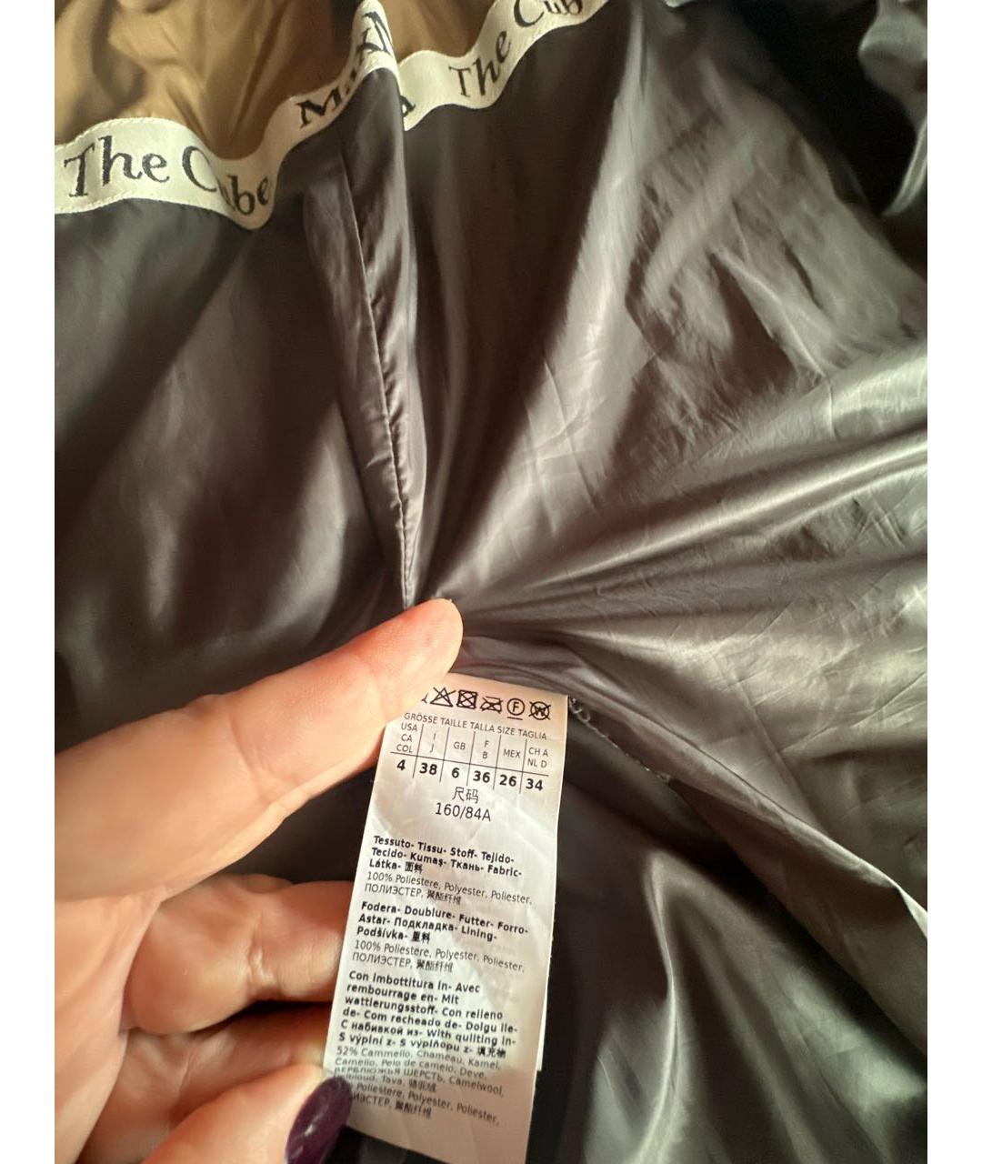 'S MAX MARA Антрацитовое полиэстеровое пальто, фото 6