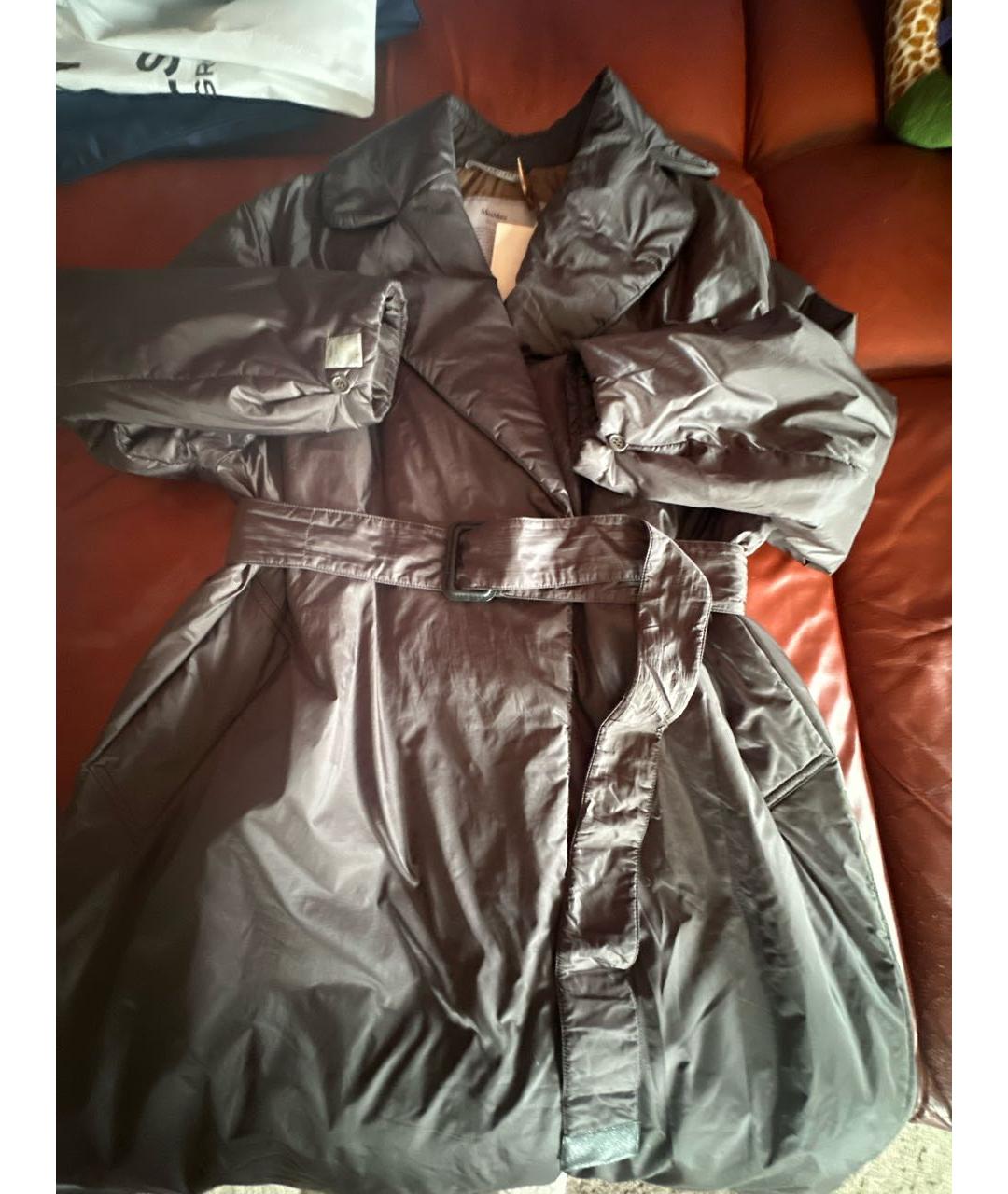 'S MAX MARA Антрацитовое полиэстеровое пальто, фото 4