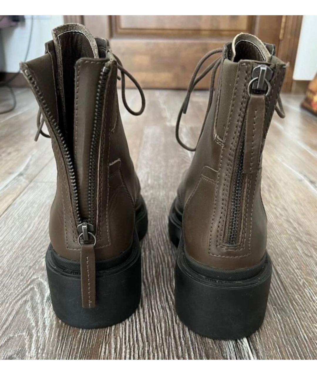 ASH Хаки кожаные ботинки, фото 4