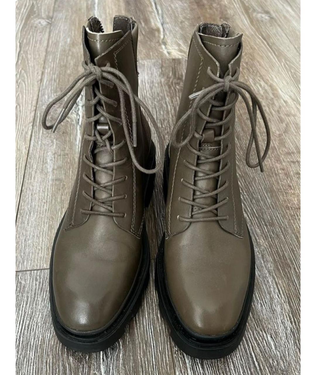 ASH Хаки кожаные ботинки, фото 2