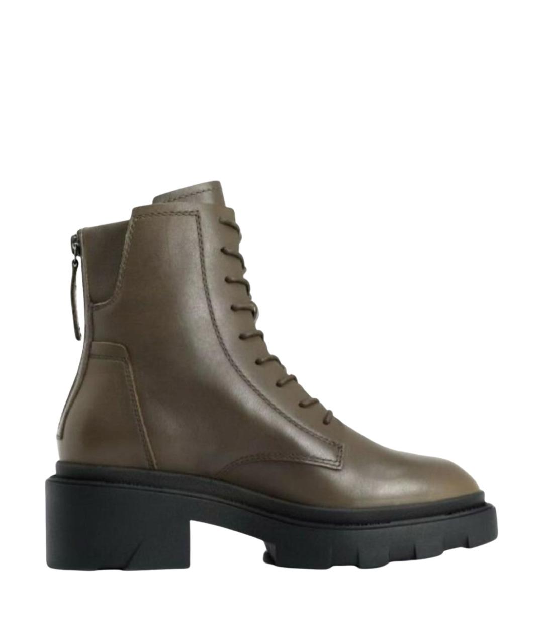ASH Хаки кожаные ботинки, фото 3