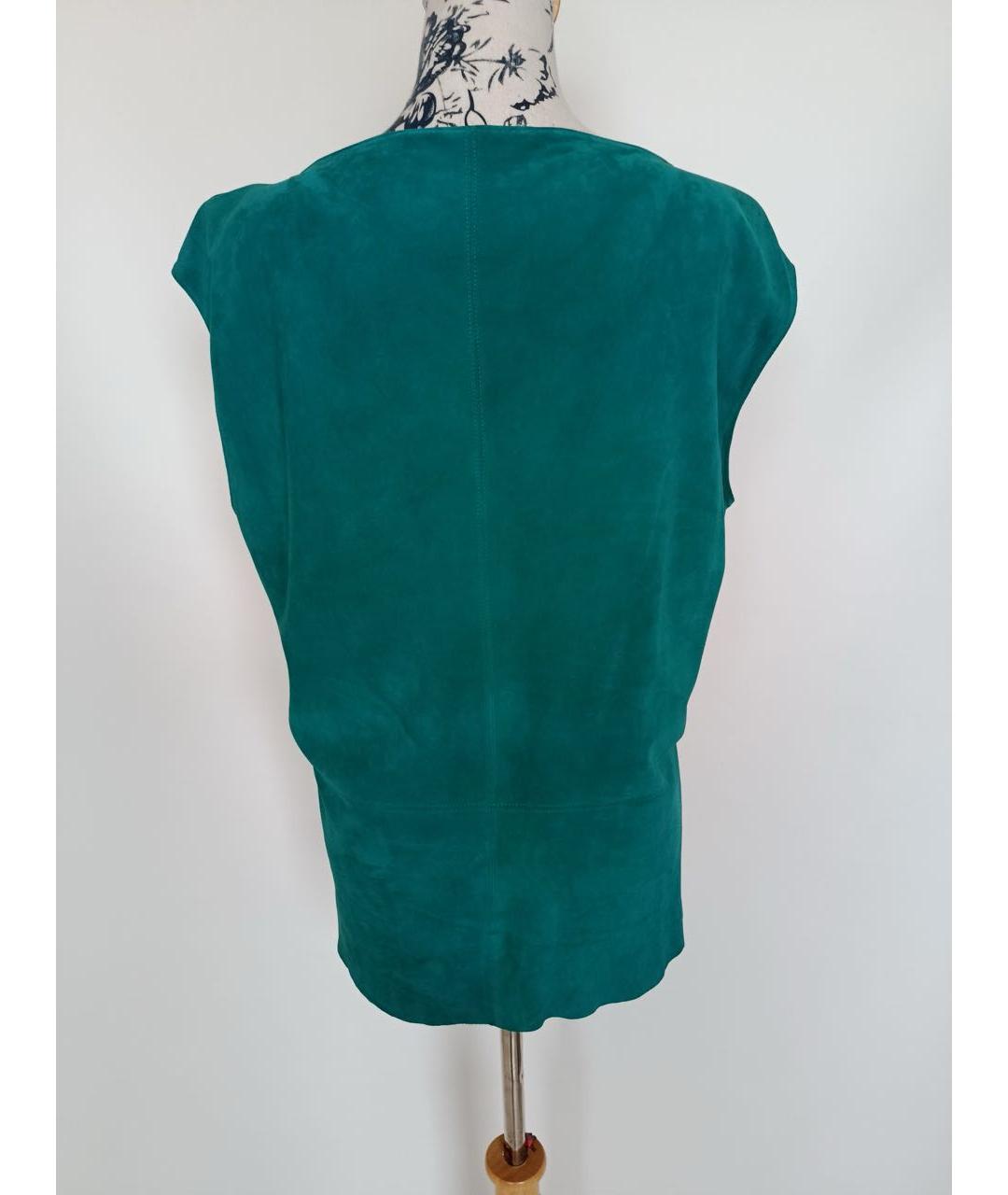 RALPH LAUREN Бирюзовая замшевая майка, фото 5