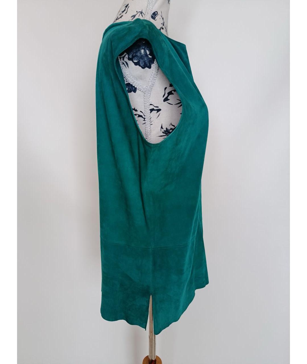 RALPH LAUREN Бирюзовая замшевая майка, фото 4