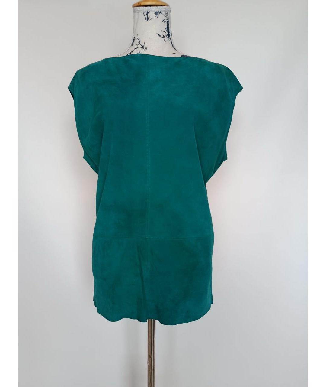 RALPH LAUREN Бирюзовая замшевая майка, фото 2