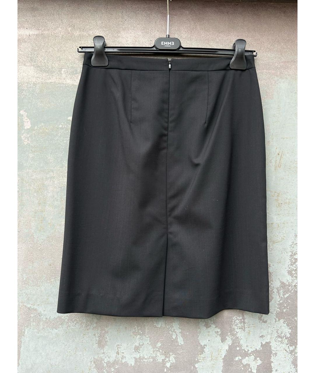 HUGO Черная шерстяная юбка мини, фото 6