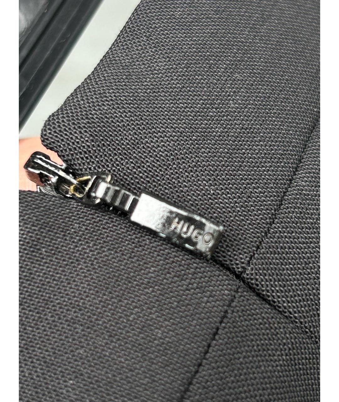HUGO Черная шерстяная юбка мини, фото 8