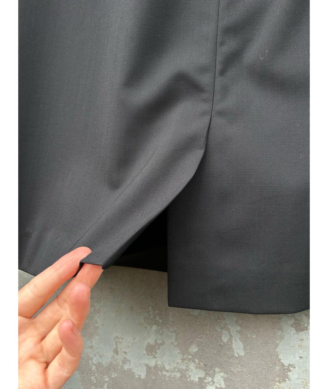 HUGO Черная шерстяная юбка мини, фото 7