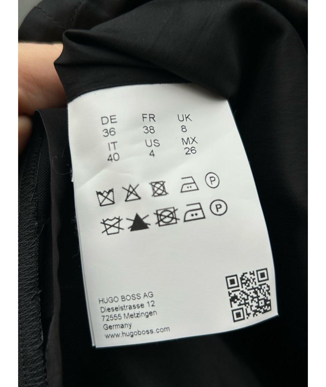 HUGO Черная шерстяная юбка мини, фото 3