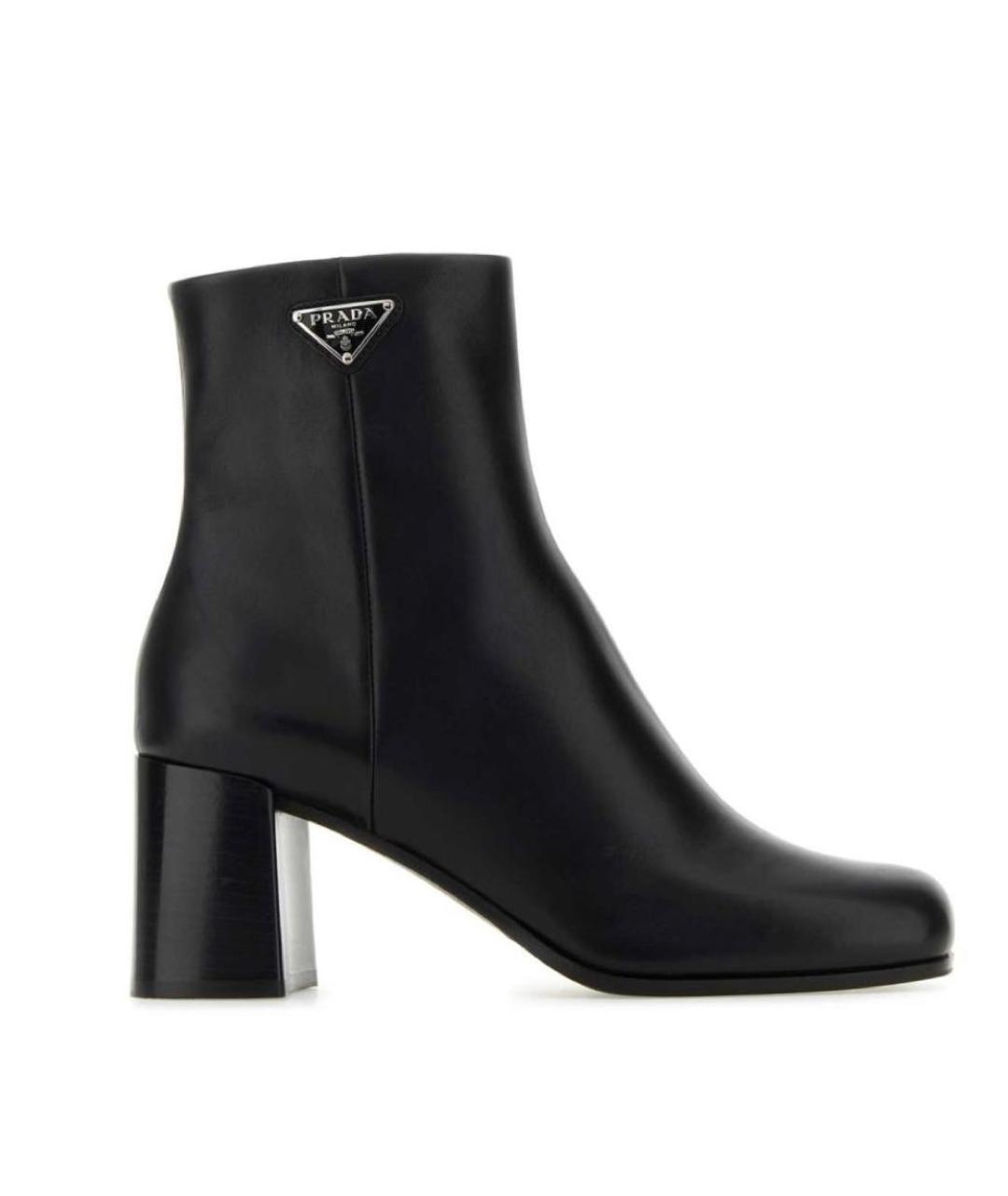 PRADA Черные кожаные ботильоны, фото 1