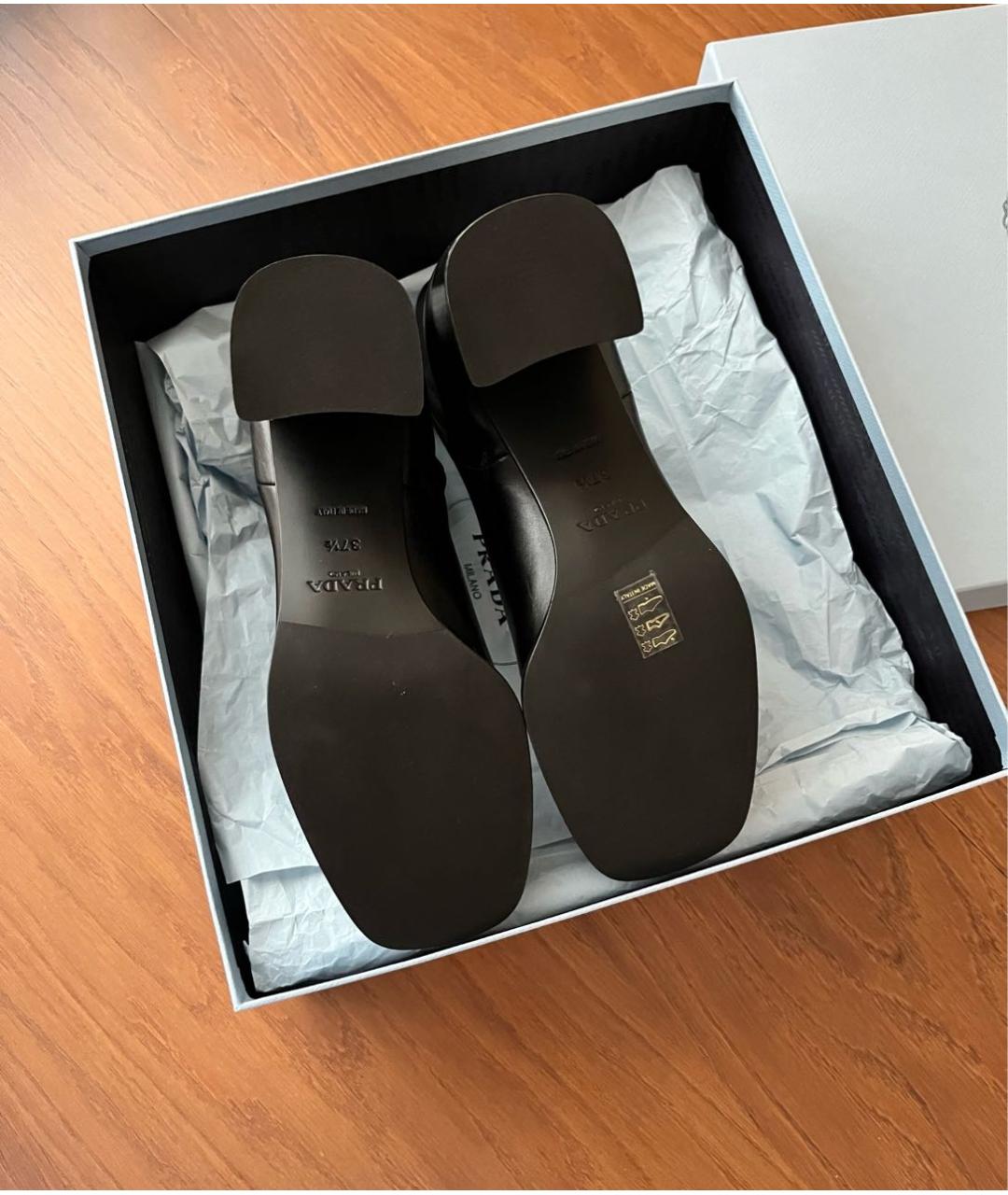 PRADA Черные кожаные ботильоны, фото 4