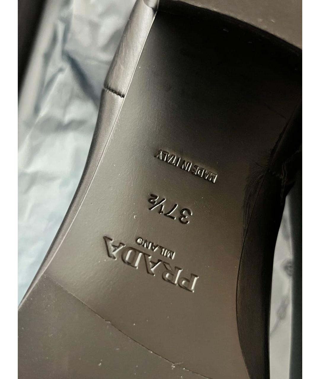 PRADA Черные кожаные ботильоны, фото 5