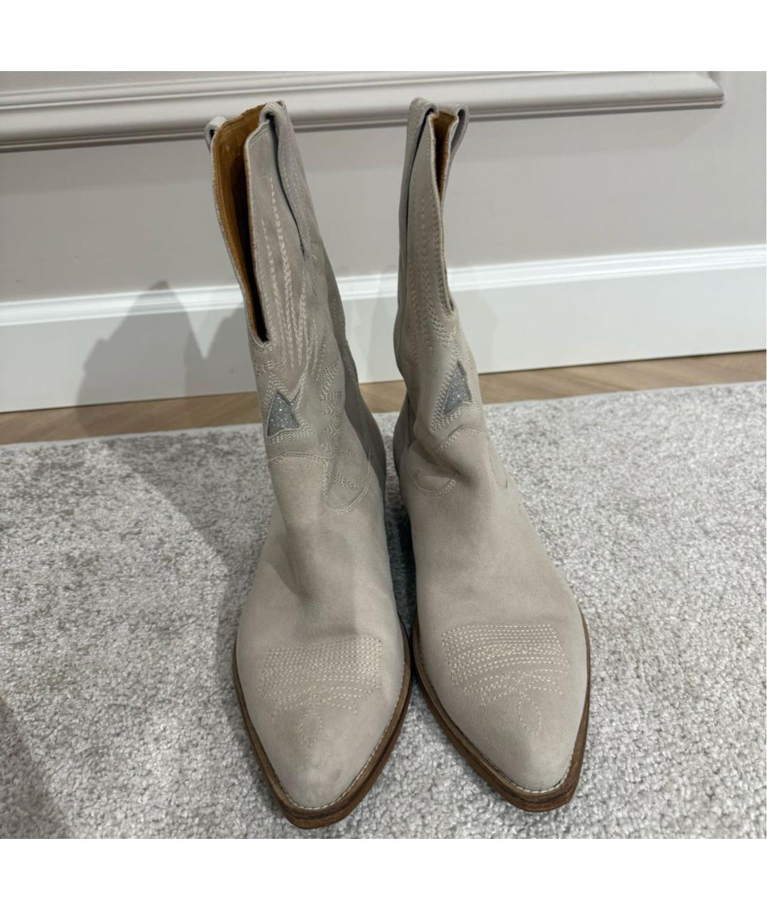 GOLDEN GOOSE DELUXE BRAND Серые замшевые полусапоги, фото 2