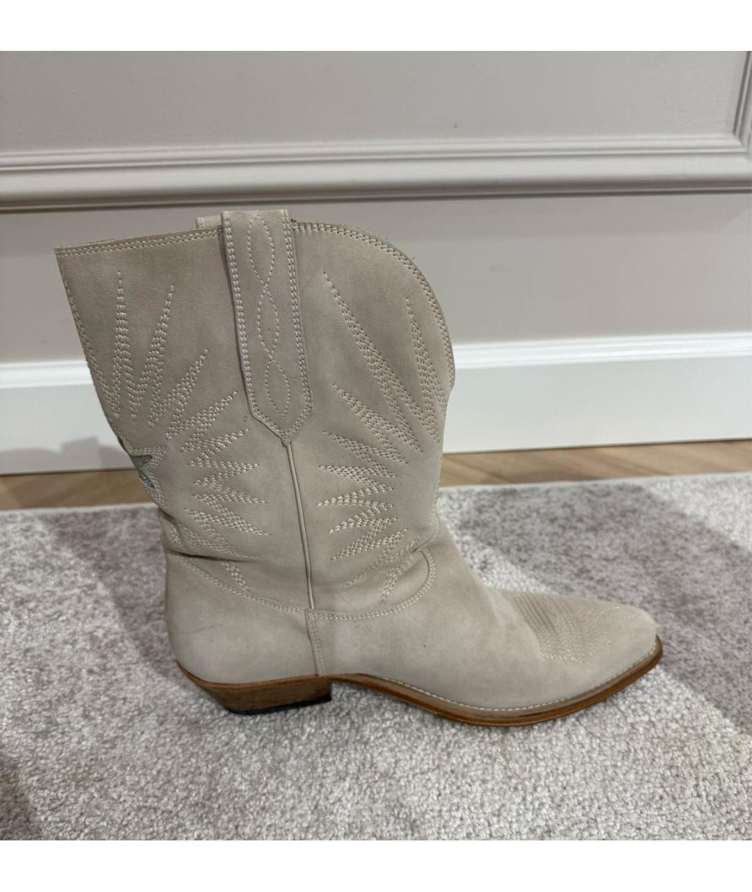 GOLDEN GOOSE DELUXE BRAND Серые замшевые полусапоги, фото 5