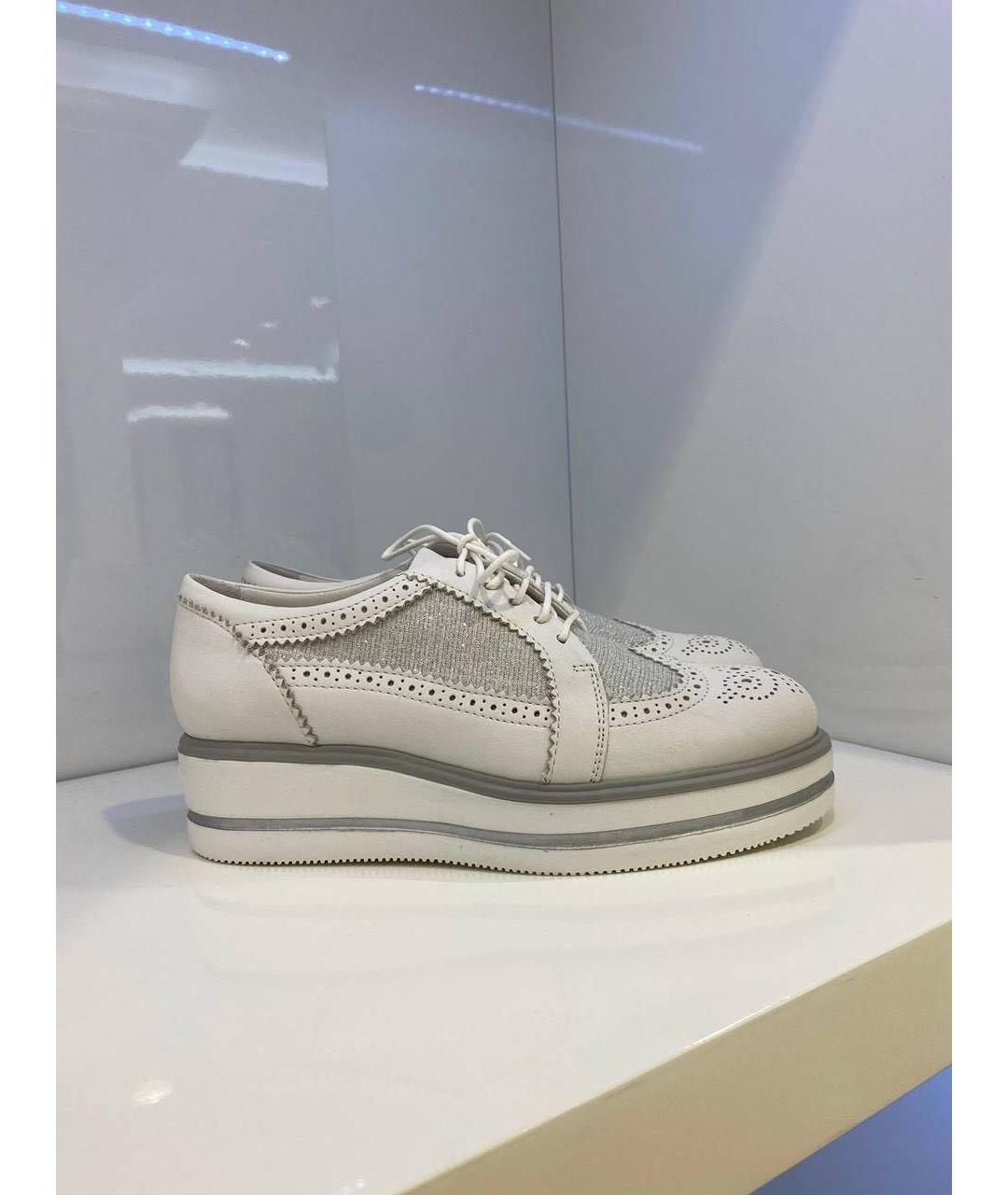 HOGAN Белые кожаные брогги и оксфорды, фото 4