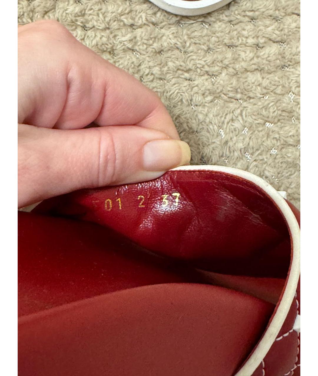 VALENTINO Красные кожаные шлепанцы, фото 8