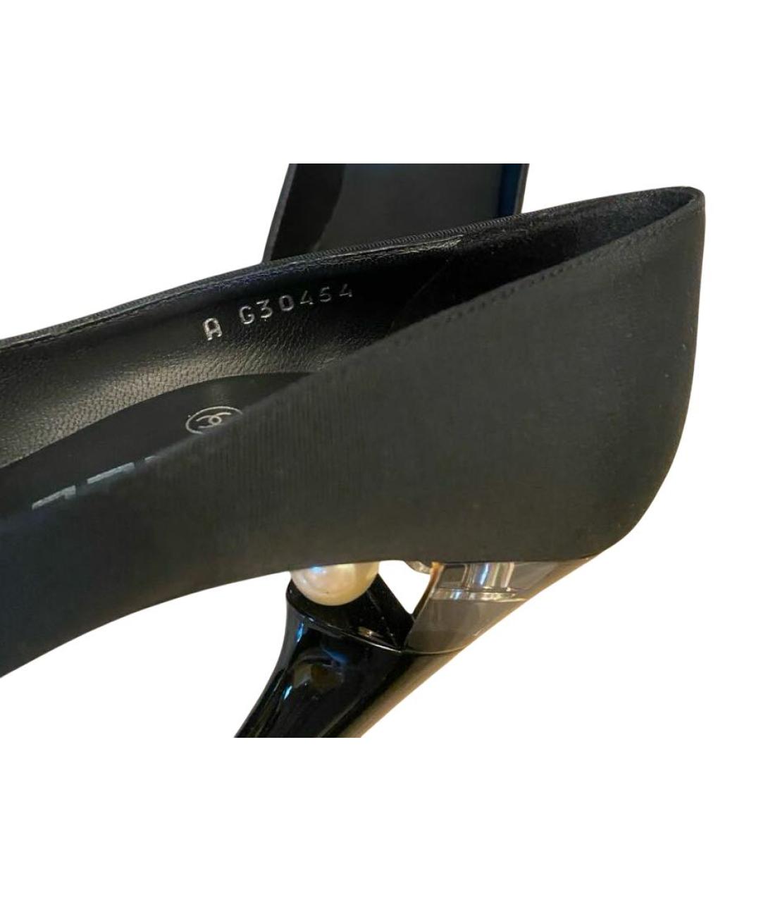 CHANEL Черные текстильные туфли, фото 4