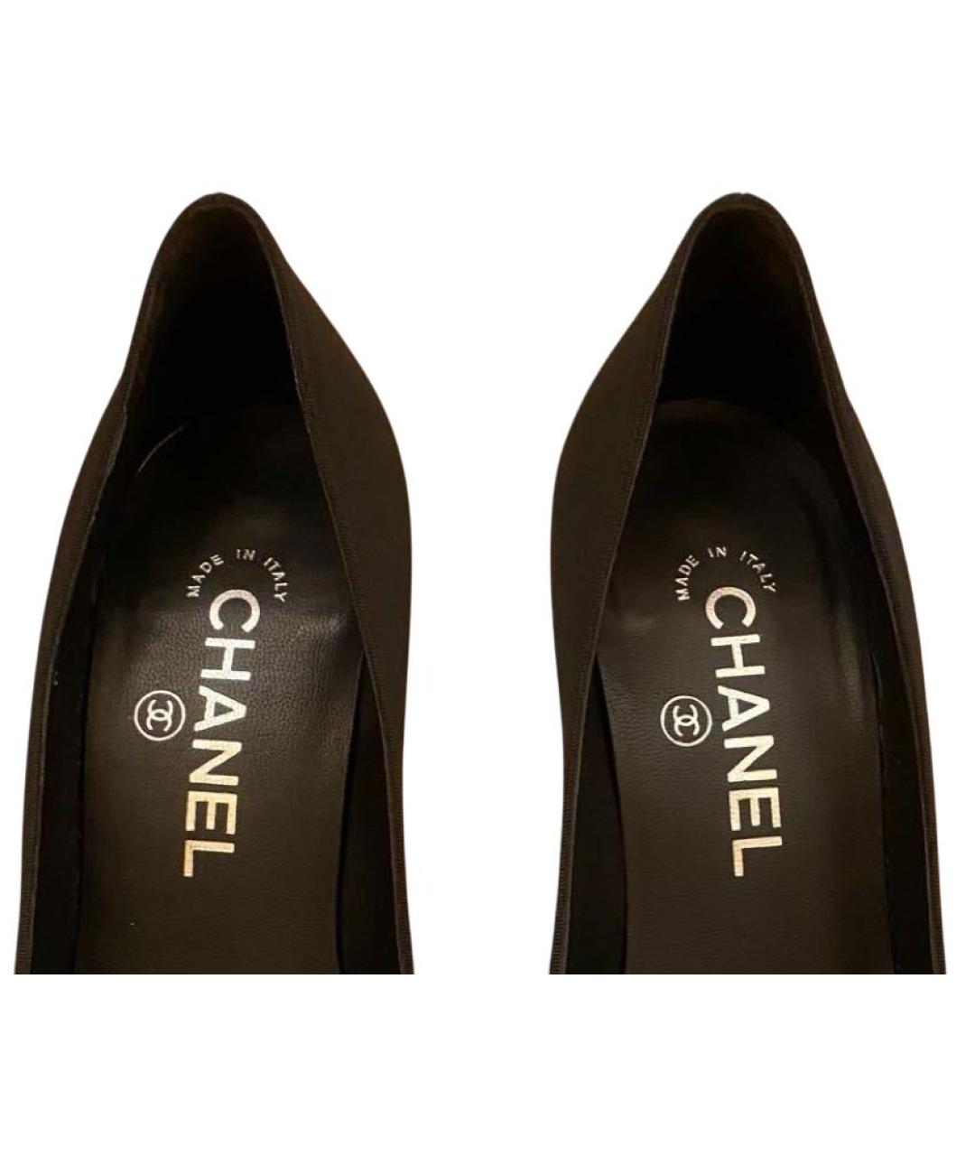 CHANEL Черные текстильные туфли, фото 5