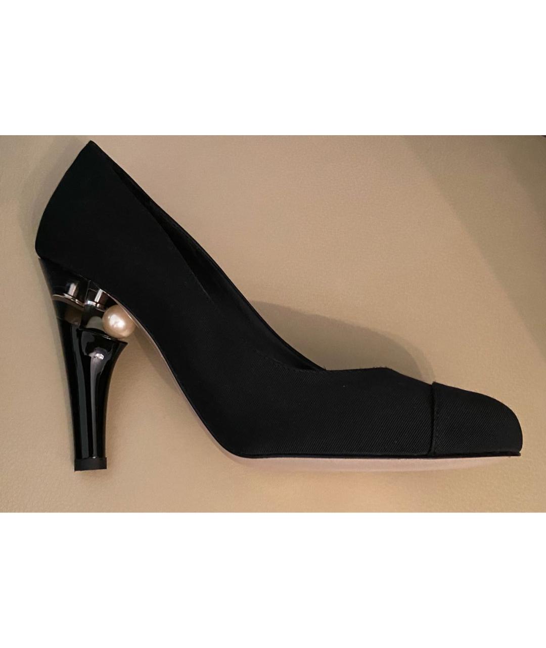 CHANEL Черные текстильные туфли, фото 8