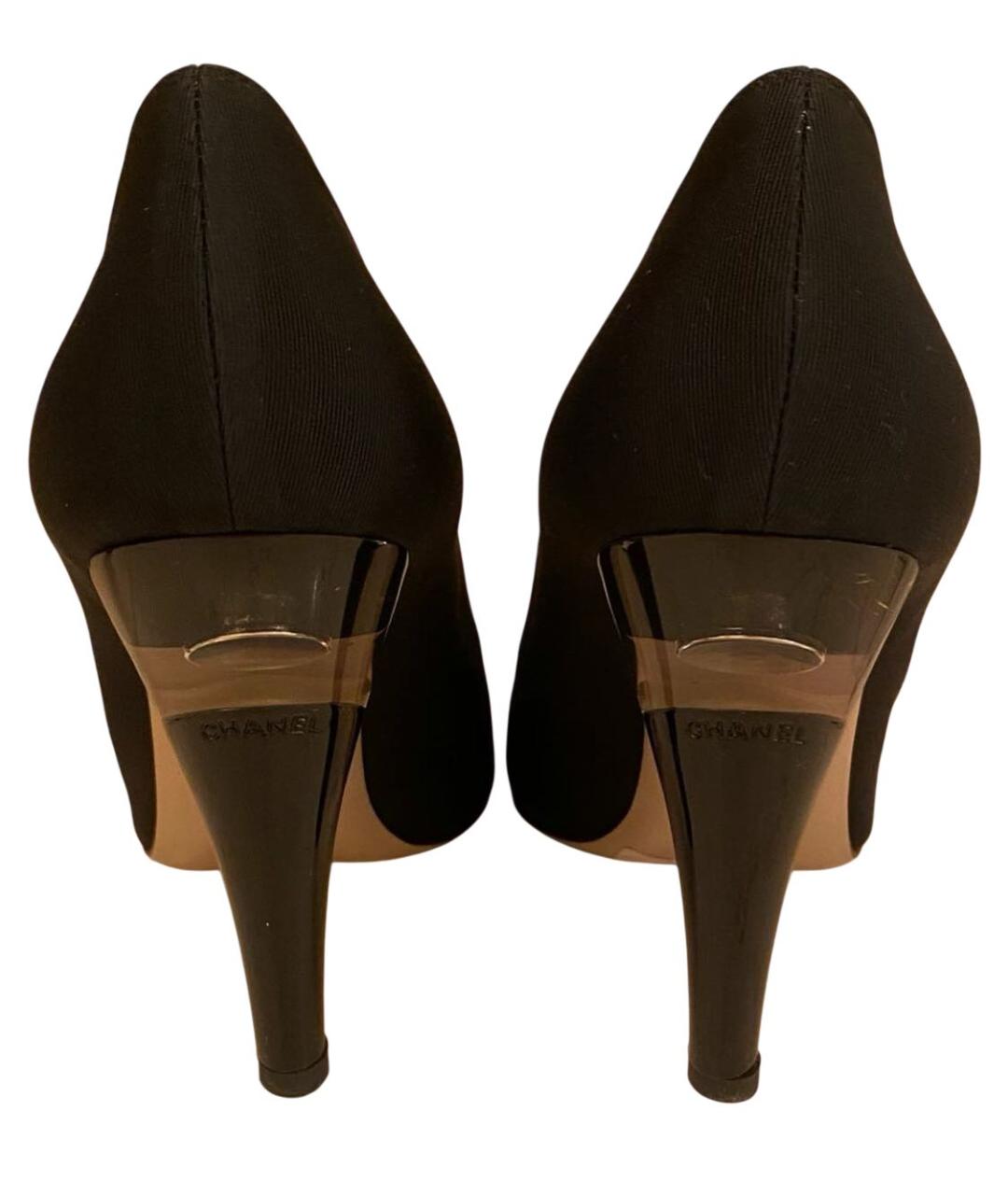 CHANEL Черные текстильные туфли, фото 3
