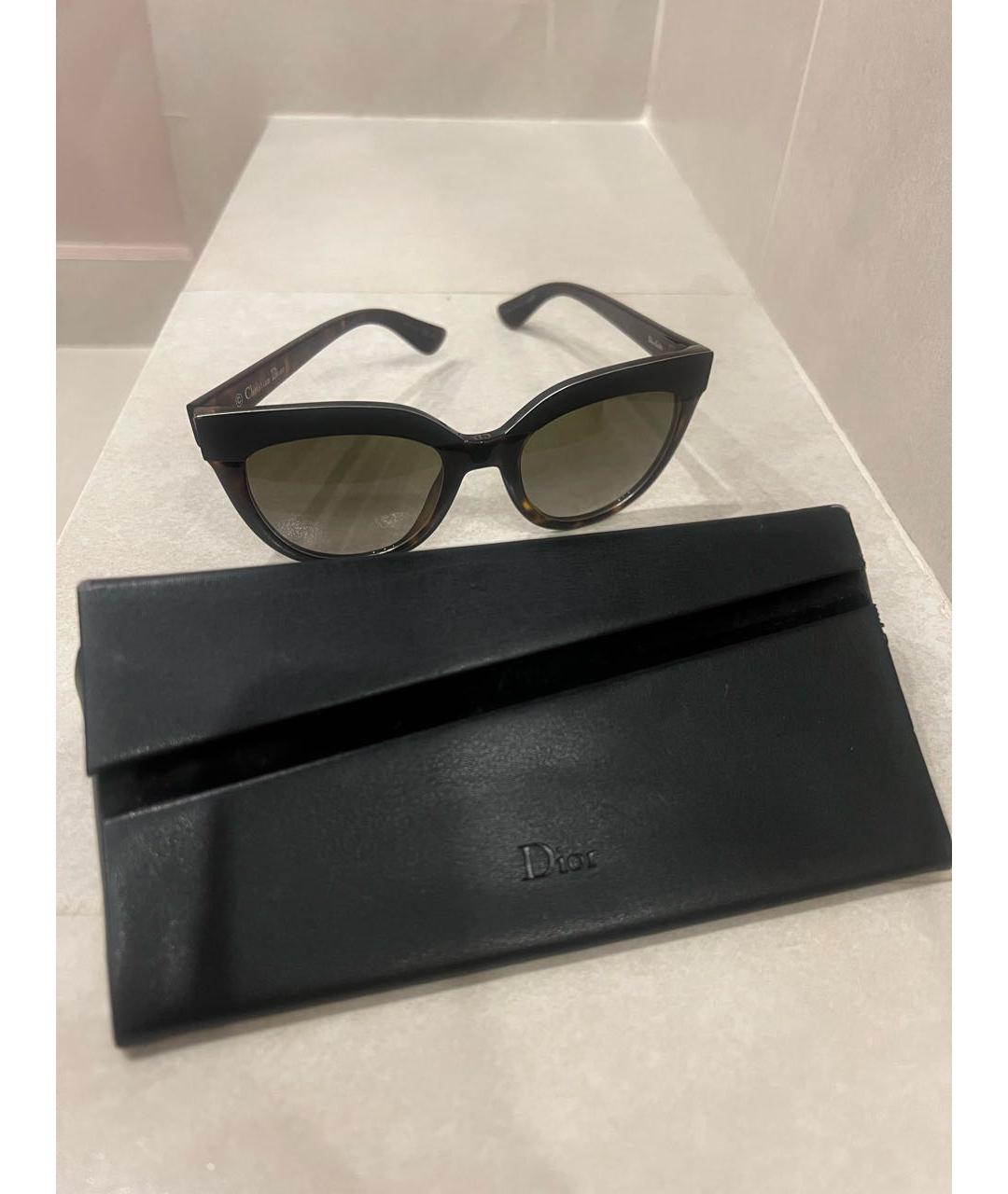 CHRISTIAN DIOR Коричневые пластиковые солнцезащитные очки, фото 4