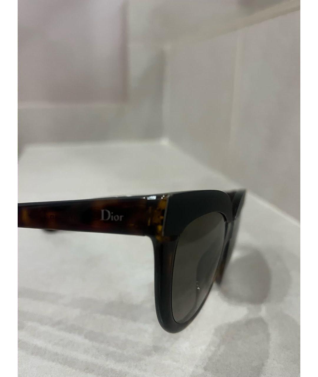 CHRISTIAN DIOR Коричневые пластиковые солнцезащитные очки, фото 3