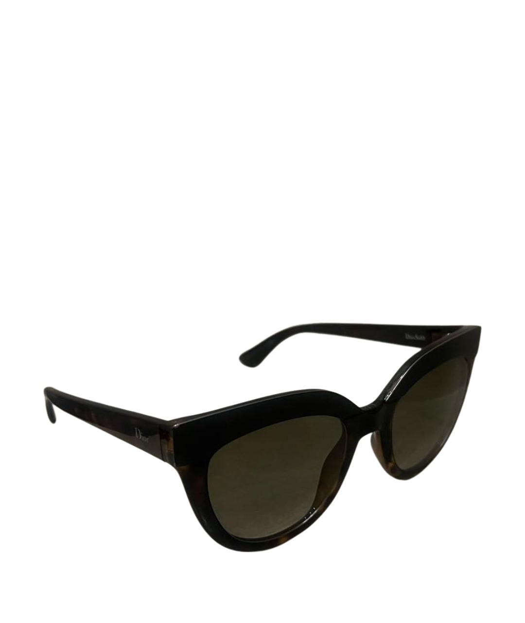 CHRISTIAN DIOR Коричневые пластиковые солнцезащитные очки, фото 1