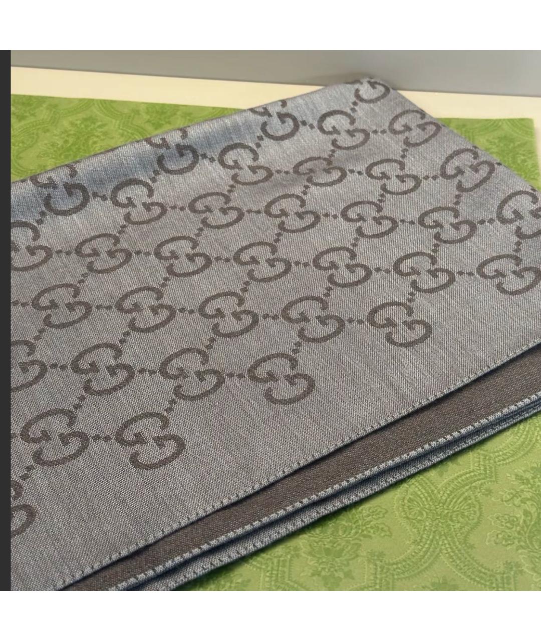 GUCCI Коричневый шелковый платок, фото 3