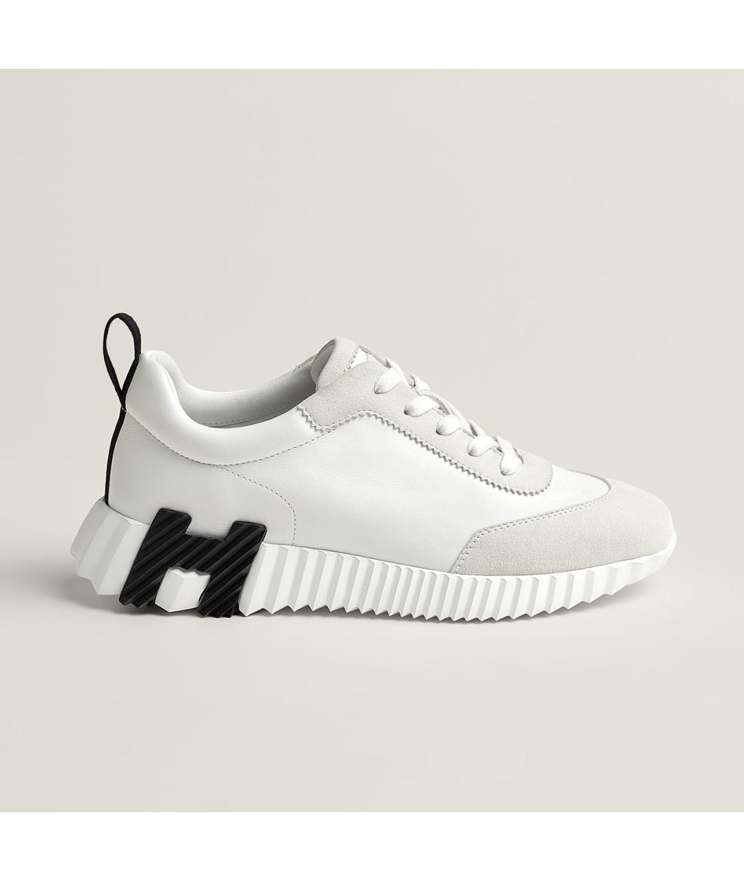 HERMES Белые кожаные кроссовки, фото 7