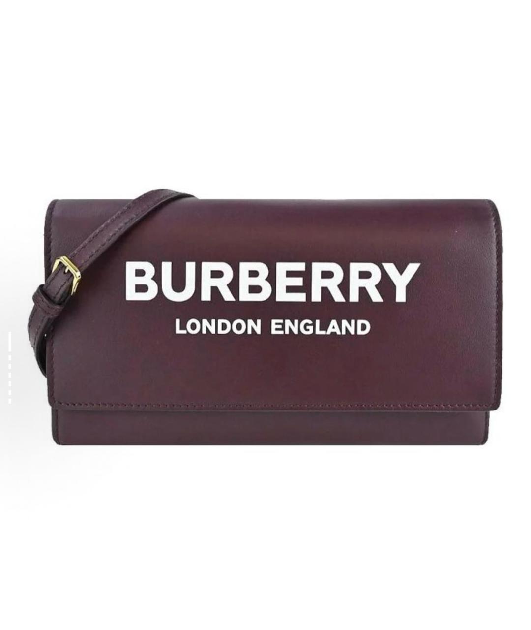 BURBERRY Бордовая кожаная сумка через плечо, фото 8