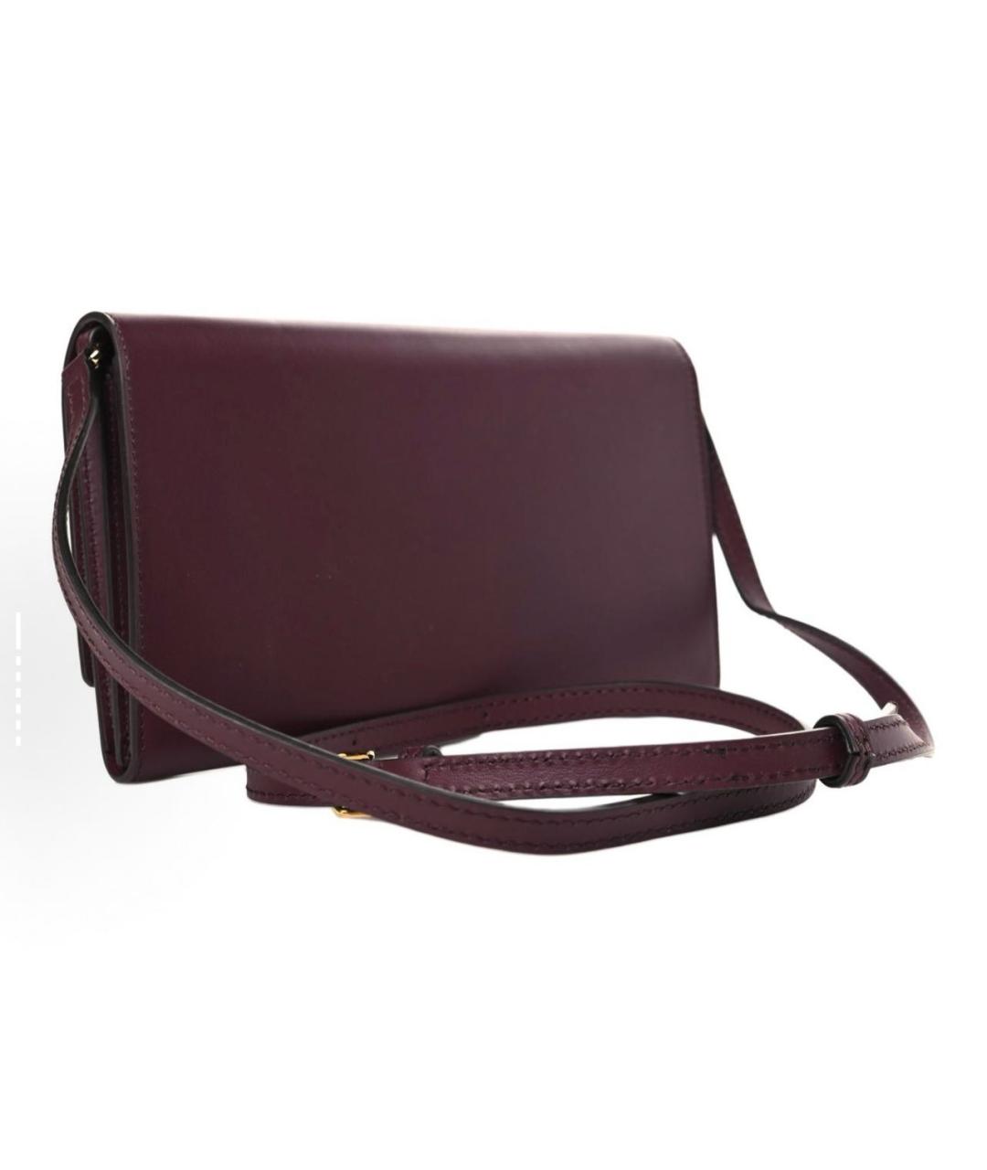 BURBERRY Бордовая кожаная сумка через плечо, фото 2