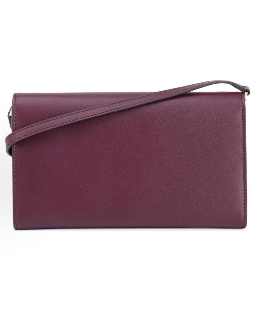 BURBERRY Бордовая кожаная сумка через плечо, фото 4