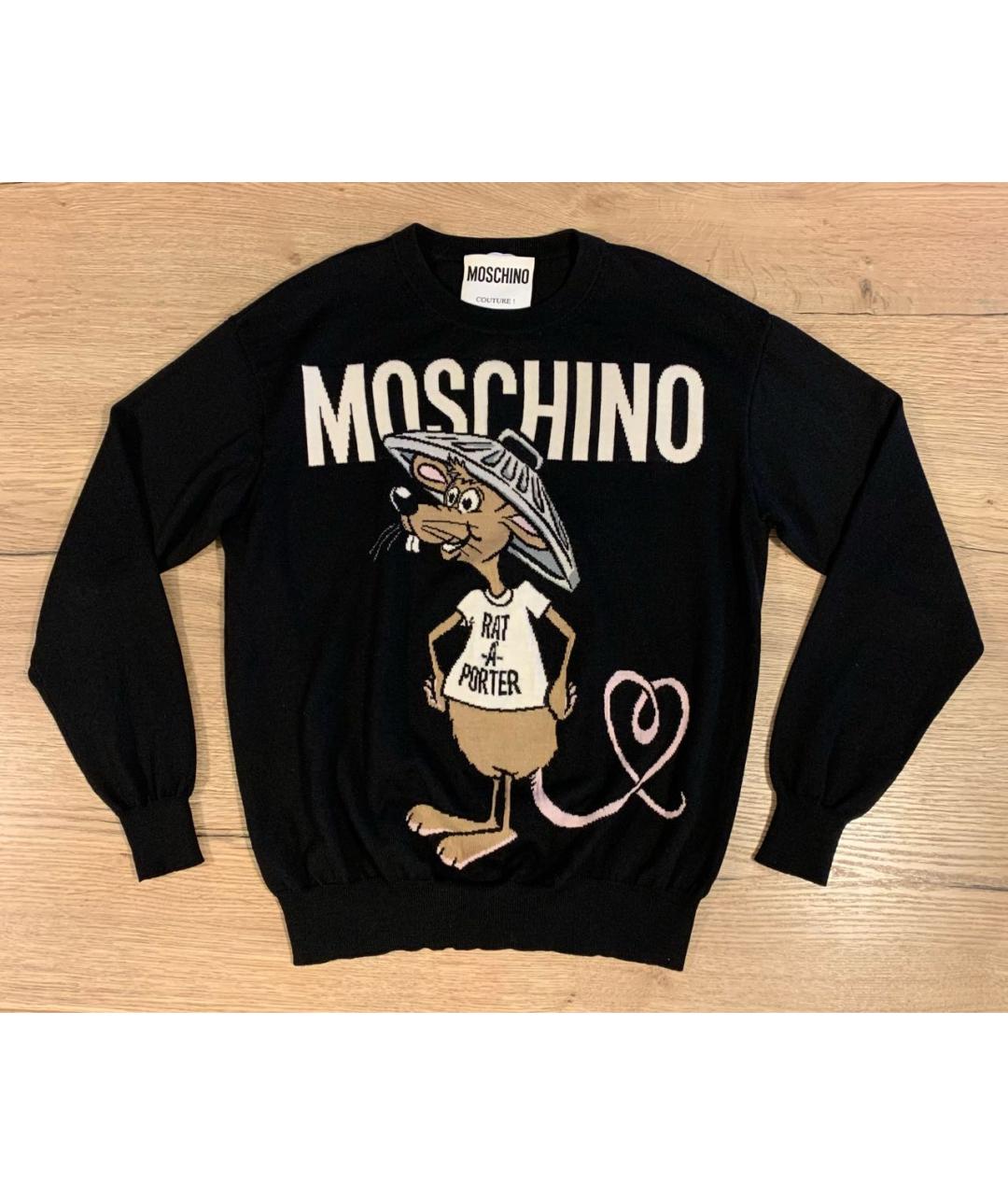 MOSCHINO Черный шерстяной джемпер / свитер, фото 9
