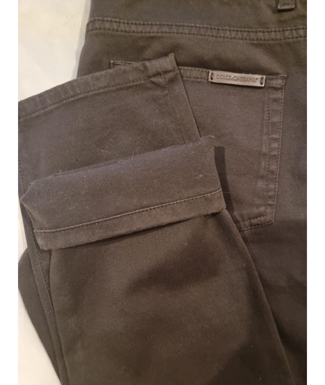 DOLCE&GABBANA Коричневые хлопковые прямые джинсы, фото 9