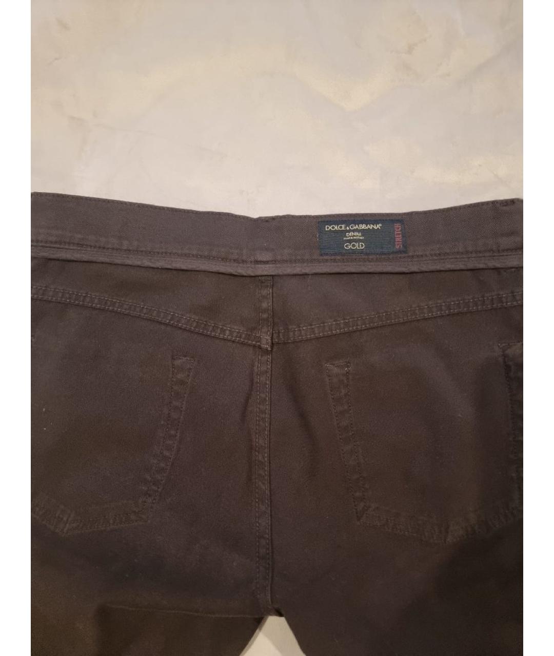 DOLCE&GABBANA Коричневые хлопковые прямые джинсы, фото 3
