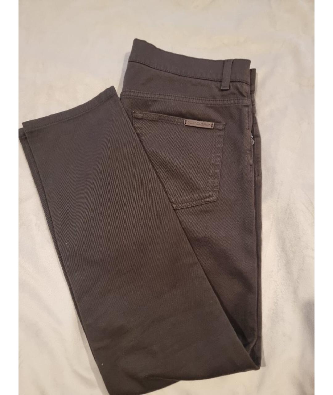 DOLCE&GABBANA Коричневые хлопковые прямые джинсы, фото 8