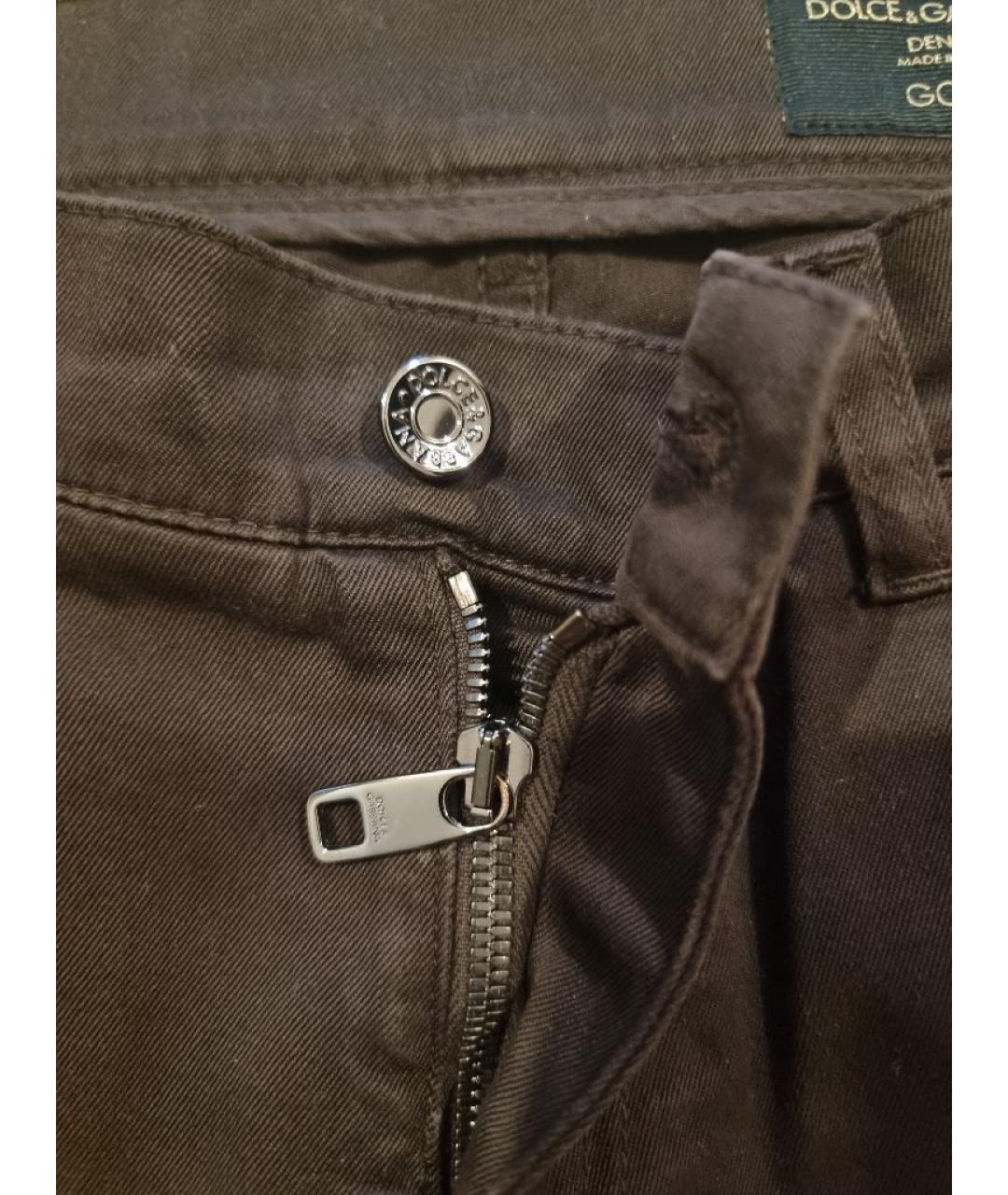 DOLCE&GABBANA Коричневые хлопковые прямые джинсы, фото 5