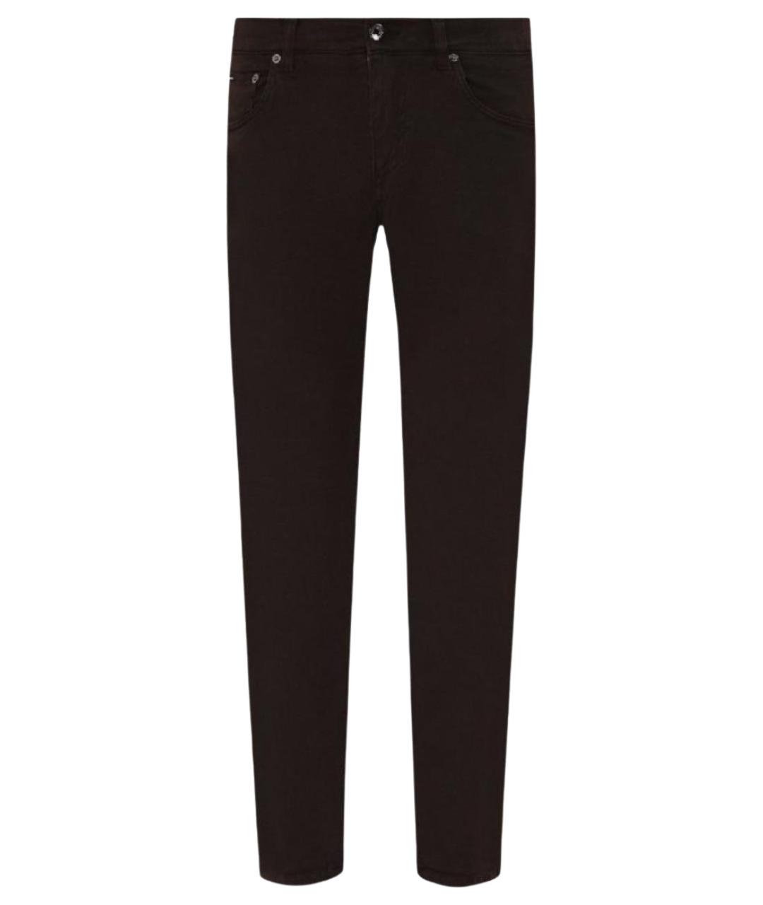 DOLCE&GABBANA Коричневые хлопковые прямые джинсы, фото 1