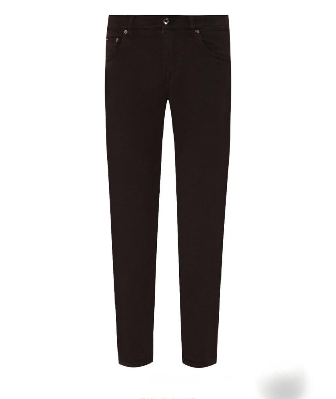 DOLCE&GABBANA Коричневые хлопковые прямые джинсы, фото 10