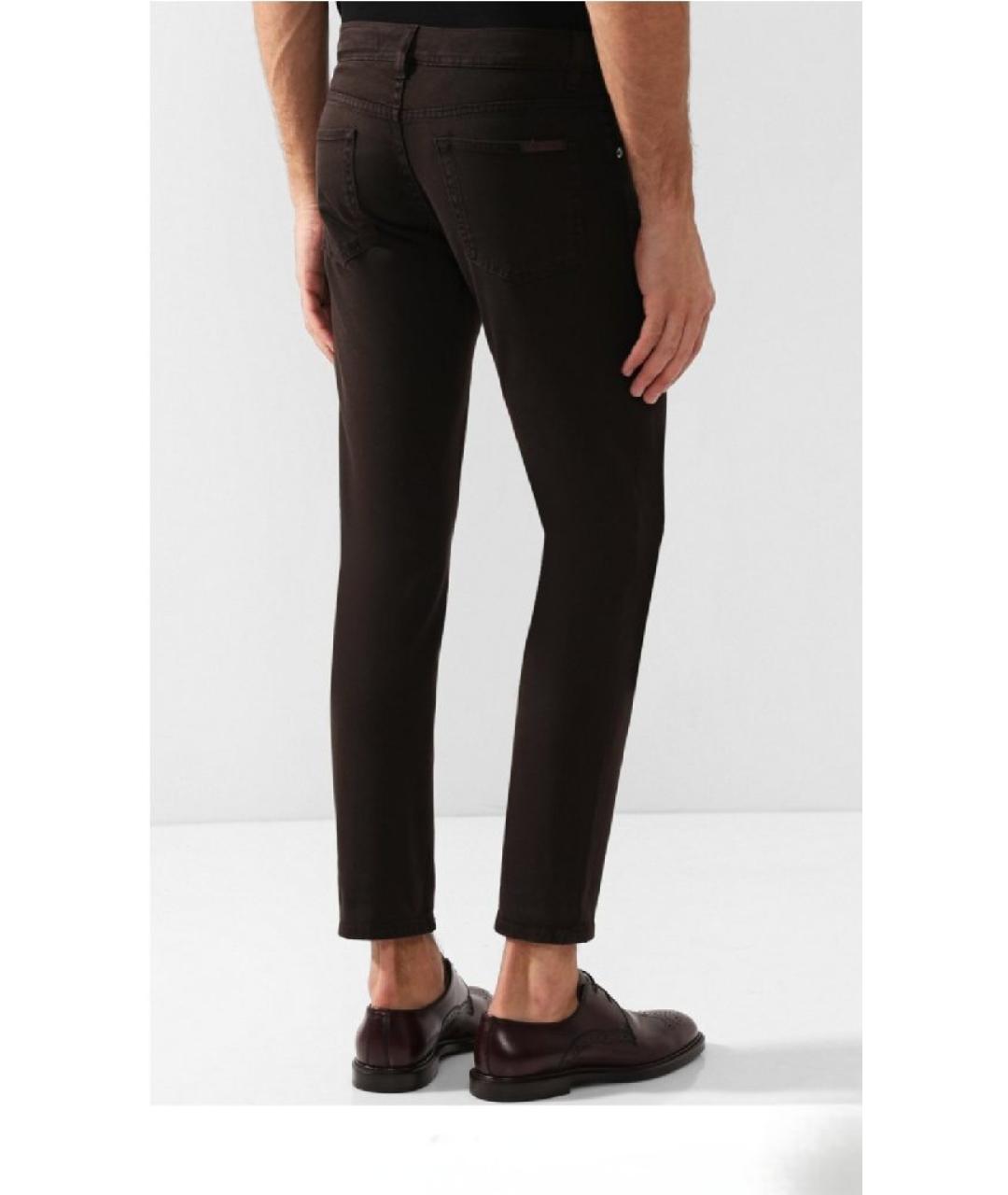 DOLCE&GABBANA Коричневые хлопковые прямые джинсы, фото 2