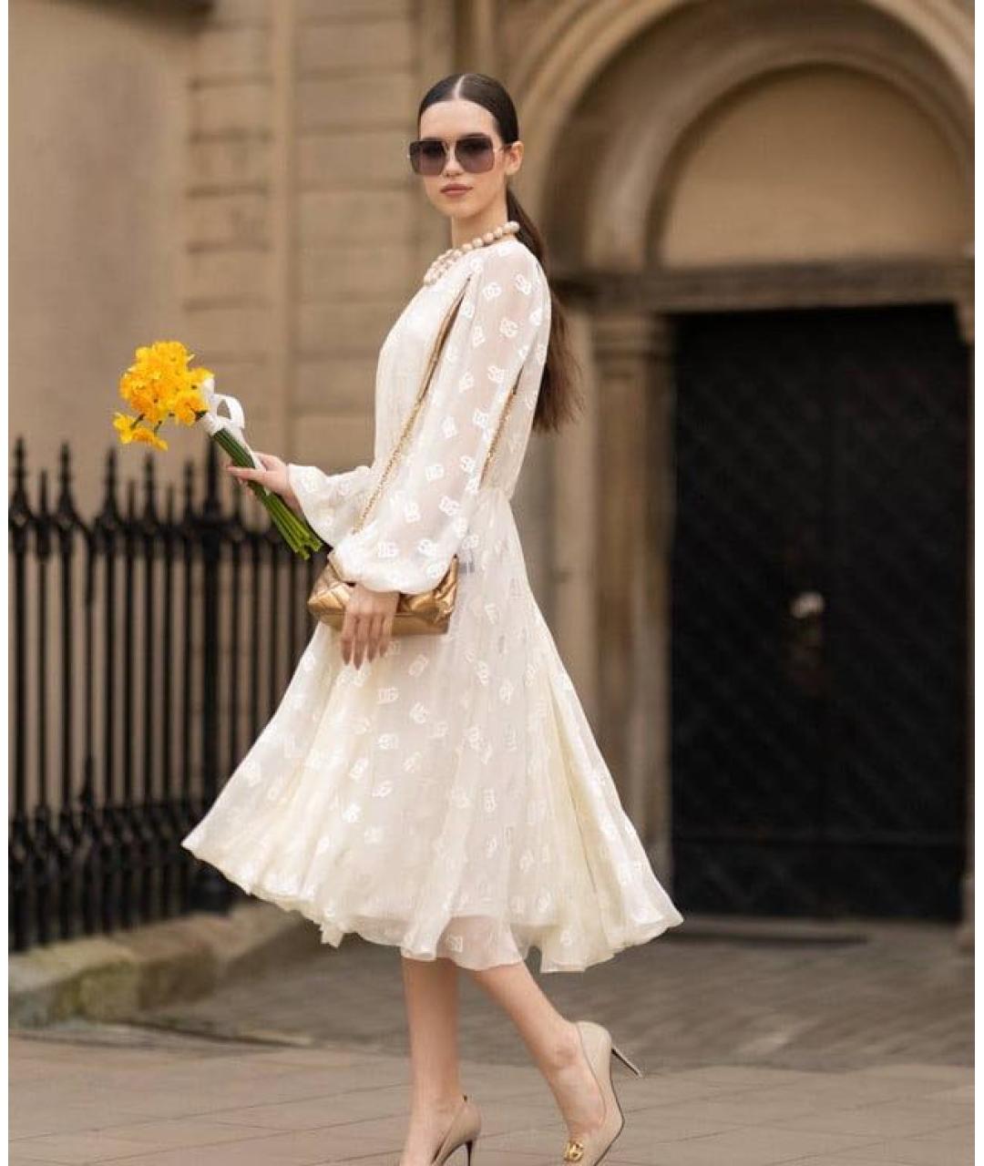 DOLCE&GABBANA Белое вечернее платье, фото 6