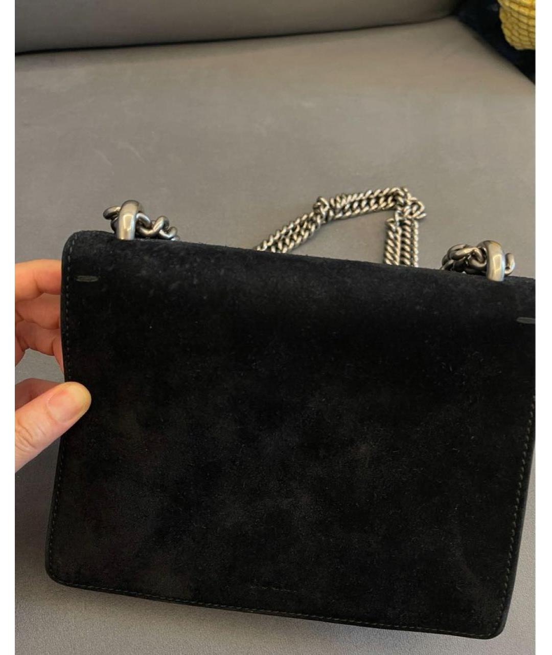 GUCCI Черная бархатная сумка через плечо, фото 3