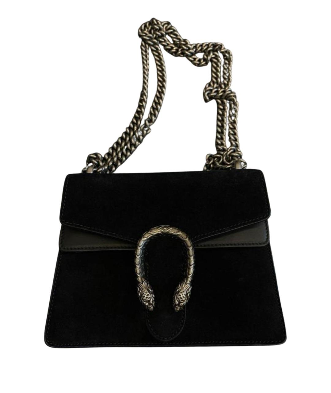 GUCCI Черная бархатная сумка через плечо, фото 1