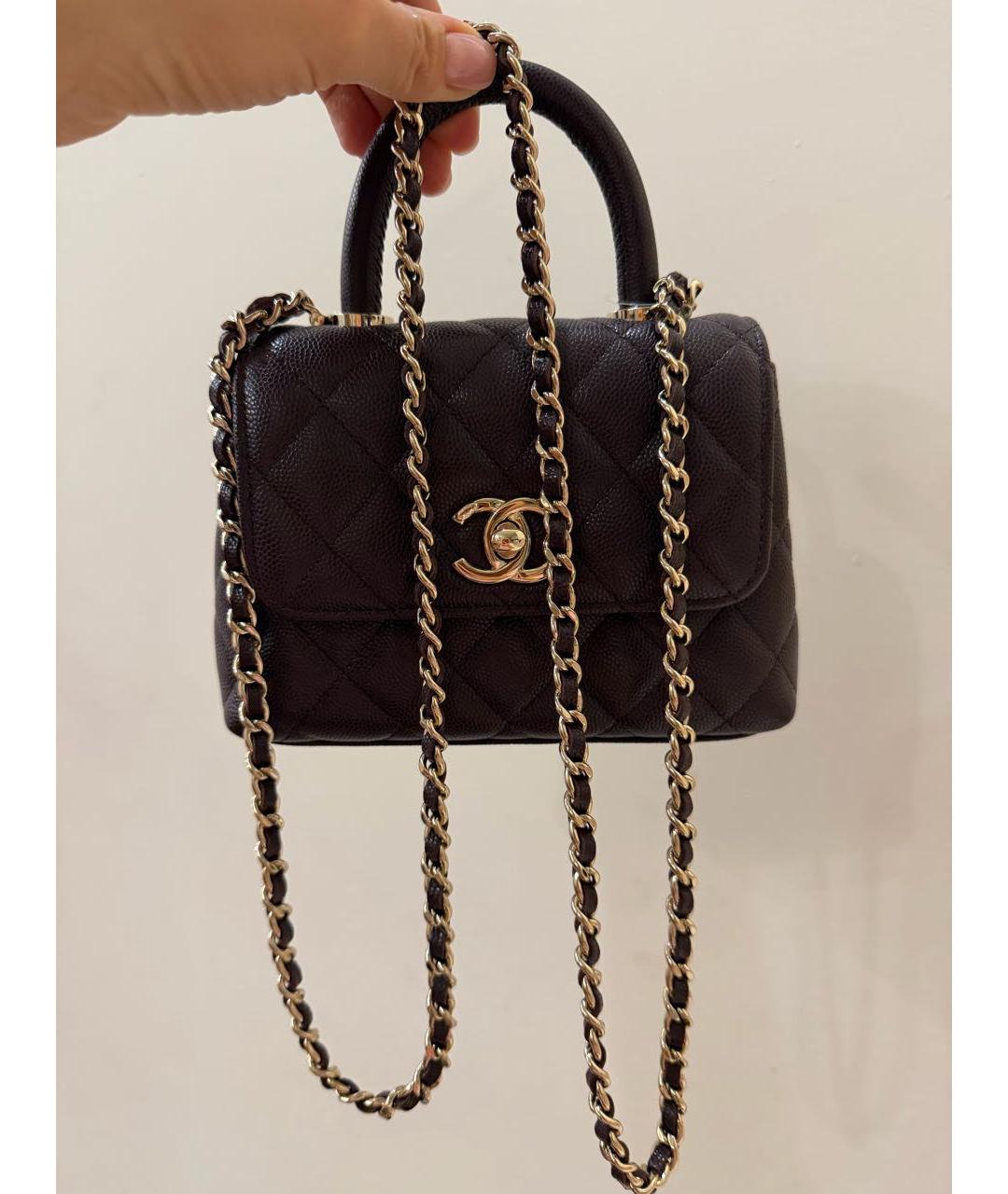 CHANEL Бордовая кожаная сумка через плечо, фото 5