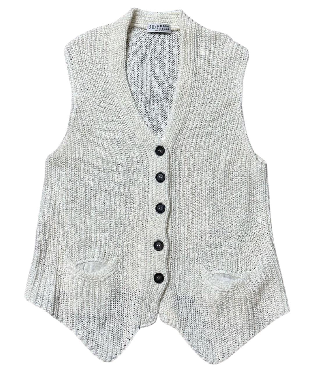 BRUNELLO CUCINELLI Бежевая хлопковая жилетка, фото 1